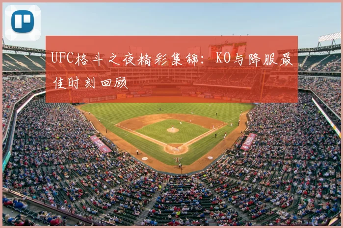 UFC格斗之夜精彩集锦：KO与降服最佳时刻回顾